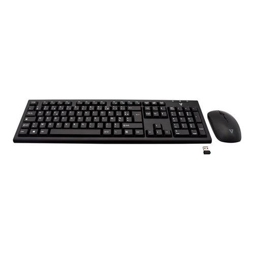 V7 CKW200DE - Ensemble clavier et souris - sans fil - 2.4 GHz - Allemand - noir