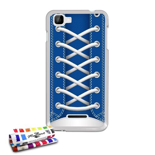 Coque Case Wiko Kite Tennis Bleue Contour Transparent Silicone Souple (Tpu)