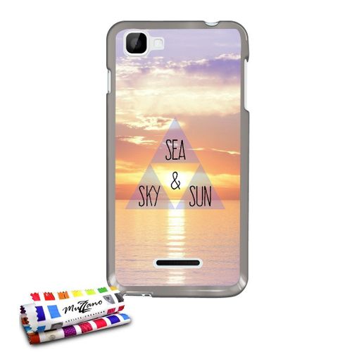 Coque Case Wiko Kite Coucher Du Soleil Contour Gris Silicone Souple (Tpu)