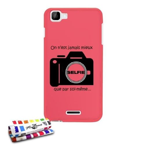 Coque Case Wiko Kite Selfie Contour Rose Fushia Silicone Rigide (Tpu)