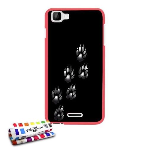 Coque Case Wiko Kite Ours Noir Contour Rose Silicone Rigide (Tpu)