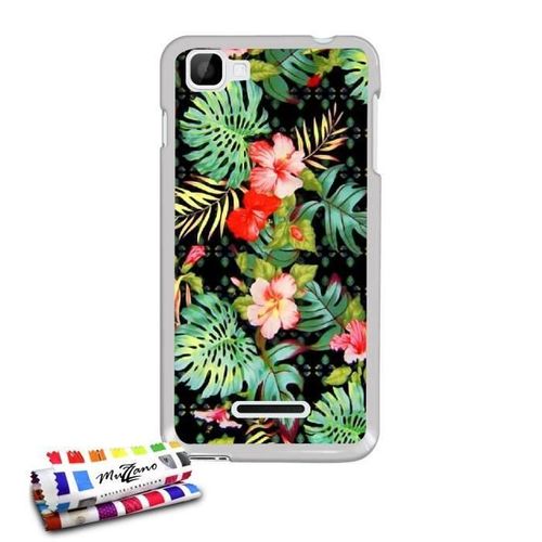 Coque Case Wiko Kite Hawai Flowers Contour Transparent Silicone Souple (Tpu)