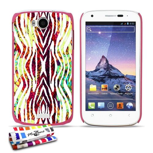 Coque Case Wiko Cink Peax Zebra Boubou Contour Rose Silicone Rigide (Tpu)