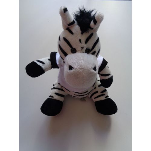 Peluche Doudou Zèbre Assis Avec Polo Zebra Tecnologies 22 Cm