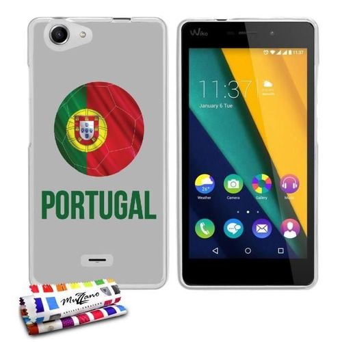 Coque Case Wiko Pulp Fab 4g Ballon Portugal Contour Transparent Silicone Souple (Tpu)