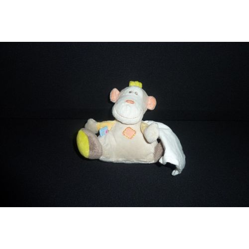 Doudou Singe Peluche Avec Mouchoir Sucre D'Orge