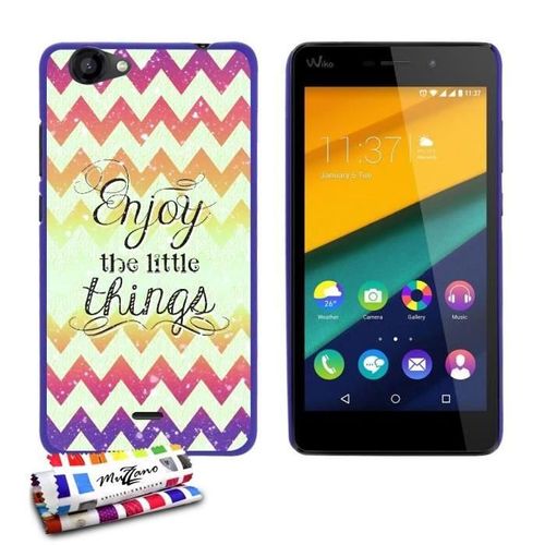 Coque Case Wiko Pulp Fab 4g Enjoy Rose Contour Violet Silicone Rigide (Tpu)