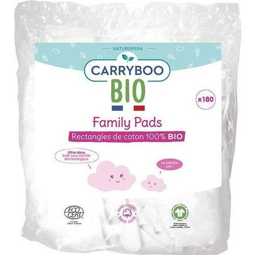 Carryboo Soins Family Pads Recharge Coton Ultra Doux Bio 180 Unités 