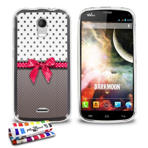 Coque Case Wiko Darkmoon Pin Up Rose Contour Transparent Silicone Souple (Tpu)