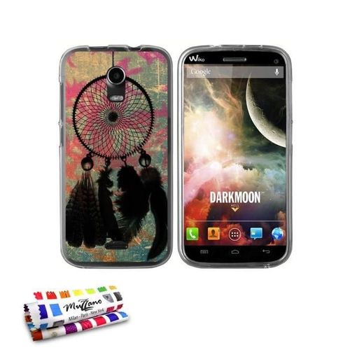 Coque Case Wiko Darkmoon Attrape Reves Contour Gris Silicone Souple (Tpu)