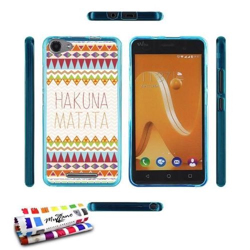 Coque Case Wiko Jerry Hakuna Matata Contour Bleu Silicone Souple (Tpu)