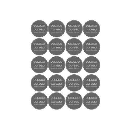 Espace Bureau Rond (20 Stickers De 5cm) - Sticker/Autocollant