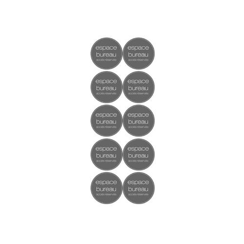 Espace Bureau Rond (10 Stickers De 5cm) - Sticker/Autocollant