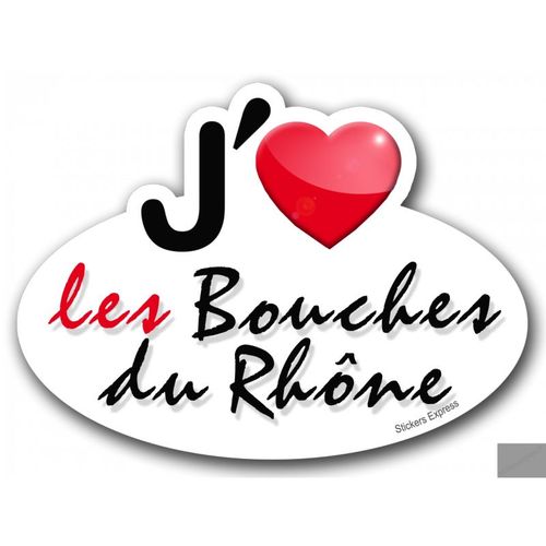 Sticker / Autocollant : J'aime Les Bouches-Du-Rhône