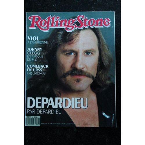 Rolling Stone 1990 03 Depardieu Par Depardieu Johnny Clegg Limonov Jim Morrison Polnareff - 1990 03