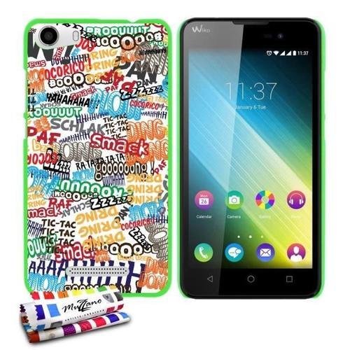 Coque Case Wiko Lenny 2 Comics Contour Vert Silicone Rigide (Tpu)