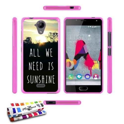 Coque Case Wiko U Feel Lite Sunshine Contour Rose Silicone Souple (Tpu)