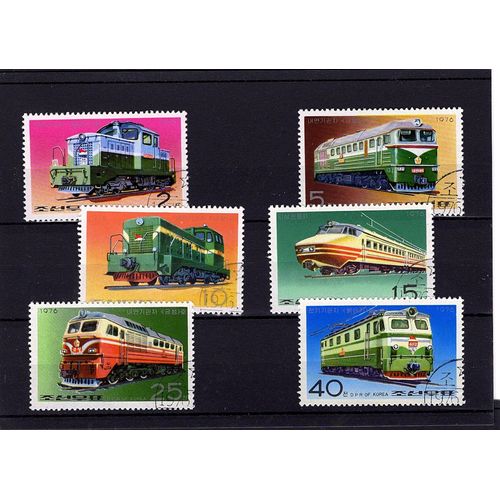 Corée Du Nord. Série Complète Trains 1977( Lot50)