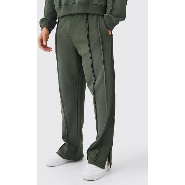 Relaxed Raw Seam Spray Wash Joggers Homme - Vert - L, Vert