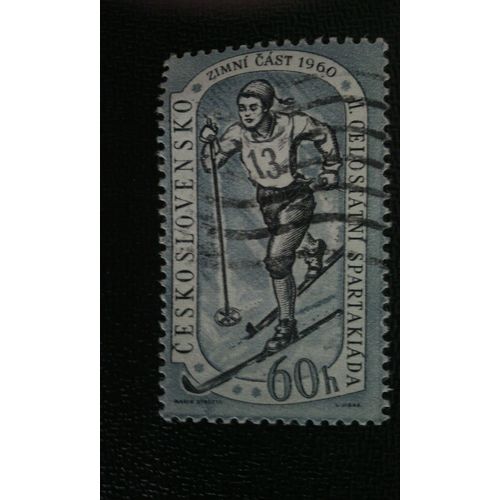 Timbre Tchécoslovaquie (Yt 1060 ) 1960 Skieur
