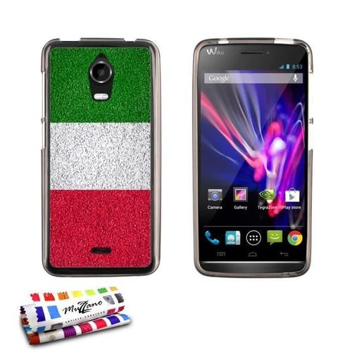 Coque Case Wiko Wax Drapeau Italie Contour Gris Silicone Souple (Tpu)