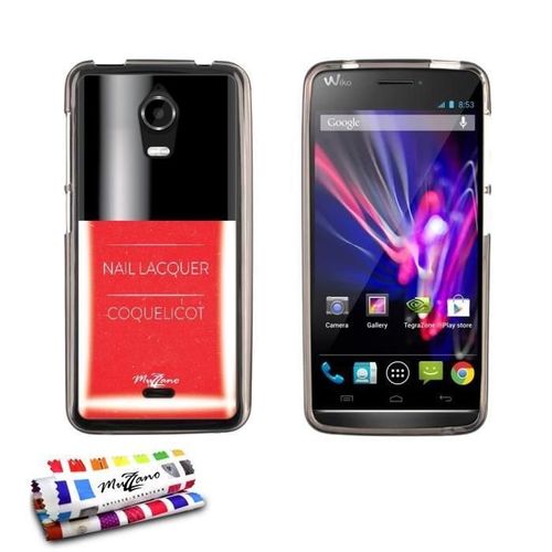 Coque Case Wiko Wax Vernis Coquelicot Contour Gris Silicone Souple (Tpu)