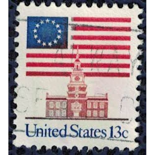 Etats Unis 1981 Oblitéré Used Us Flag Drapeau 13 Étoiles Au Dessus De L'independence Hall