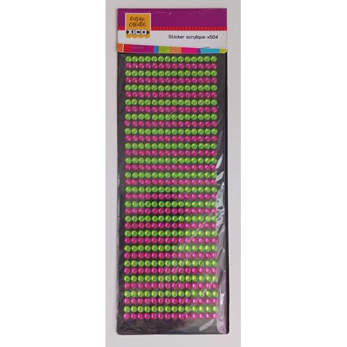 Strass Autocollant Rose Et Vert