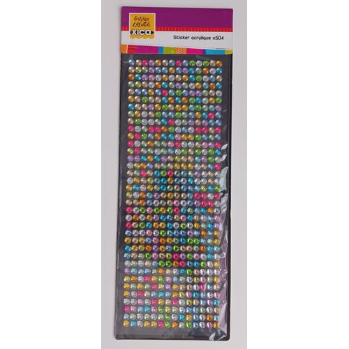 Strass Autocollant Multicolor Forme Mini Frise