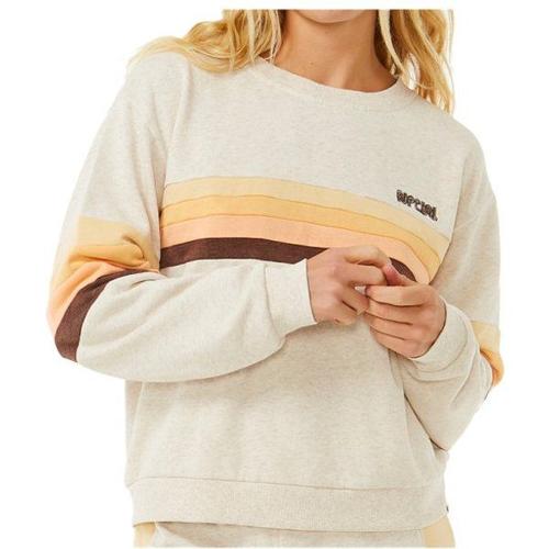 Women's Surf Revival Pannelled Crew Pull Taille Xl, Beige