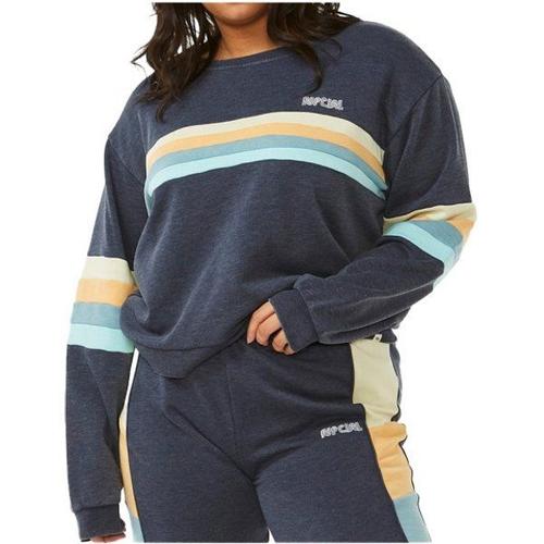 Women's Surf Revival Pannelled Crew Pull Taille Xl, Bleu