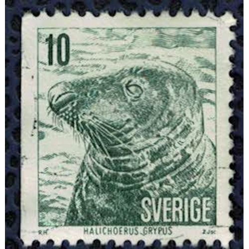 Suède 1973 Oblitéré Used Mammifère Halichoerus Grypus Phoque Gris Su