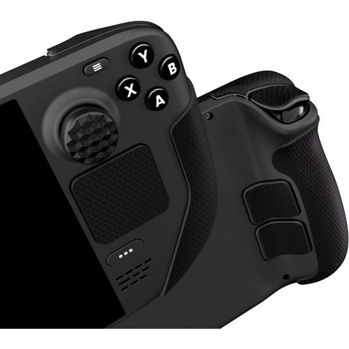 Grip Sticker Antidérapant Pour Steam Deck Oled Console,Autocollants Protection Pavé Tactile Pour Steam Deck Lcd Avec Capuchons Joystick Silicone,Accessoires Sticker Bouton Arrière-Noir