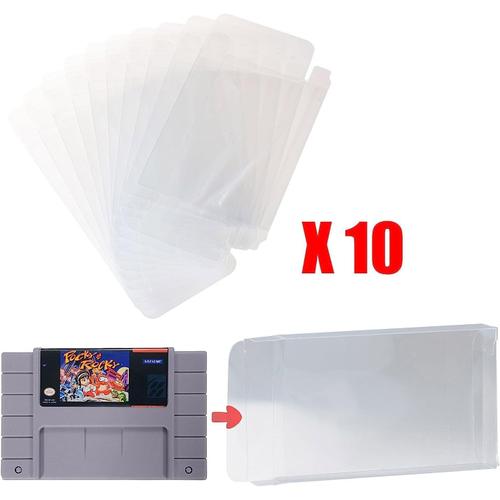- Lot 10 Housses De Protection Transparentes Boîte De Jeu Pour Cartouches De Jeu Super Nintendo Snes (Pack De 10)