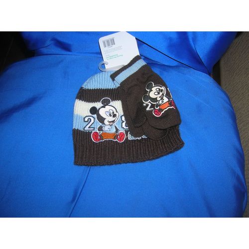 Bonnet &#43 Gants Mickey Disney 6/12 Mois.