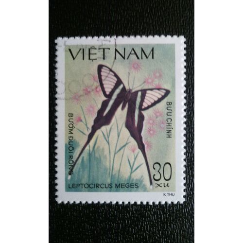 Timbre Vietnam (Yt 443 ) 1983 Dragontail Vert (Leptocircus Meges)