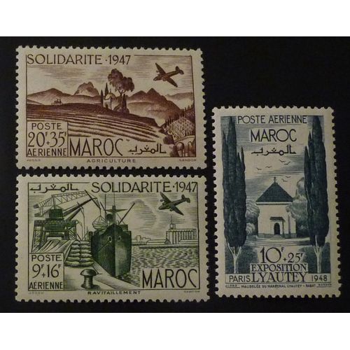 Maroc Poste Aérienne Neuf Y&t N° 65 66 67 Lot De 3 Timbres Cote 4.70 