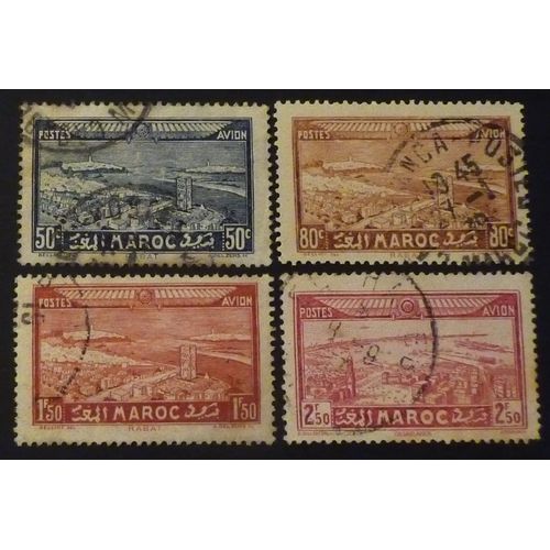 Maroc Poste Aérienne Oblitéré Y&t N° 34 À 37 Lot De 4 Timbres Cote 3.40 