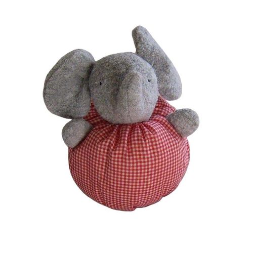 Doudou / Peluche  -  Elephant  Boule Sucre D'orge - Grelot - 15 Cm