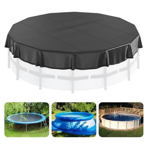 Bâche Piscine - VEVOR - Couverture Piscine Ronde Hors Sol 5,48 m,10,6 kg,avec Cordon de Serrage pour Protection de Piscines, Noir