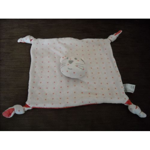 Doudou Plat Chat Imprimé Étoile Rouge Bout'chou Monoprix