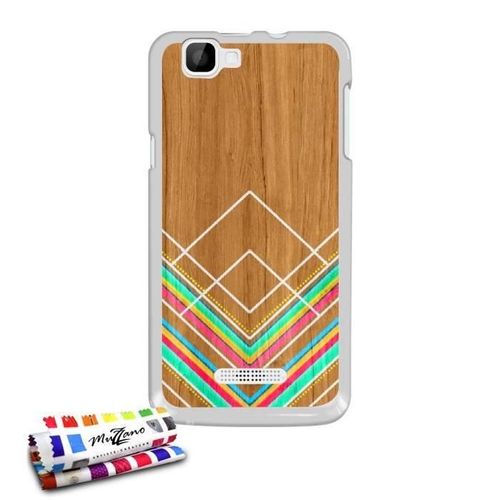 Coque Case Wiko Rainbow Peinture Sur Bois Contour Transparent Silicone Souple (Tpu)