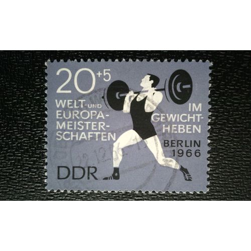 Timbre Allemagne - République Démocratique (Ddr) (Yt 906 ) 1966 Championnat D'europe D'haltérophilie