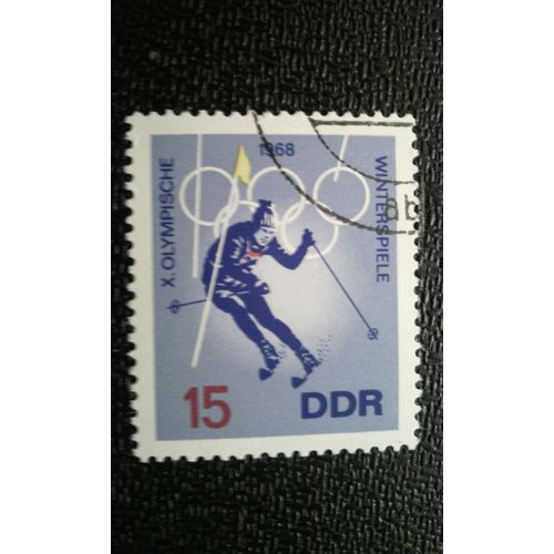 Timbre Allemagne - République Démocratique (Ddr) (Yt 1033 ) 1968 Jeux Olympiques D'hiver 1968, Grenoble