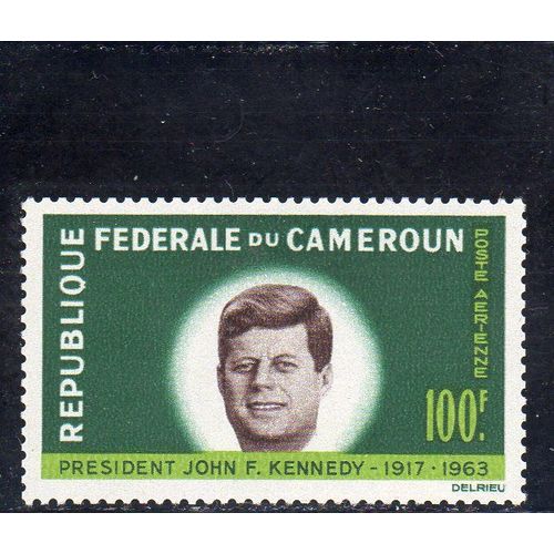 Timbre De Poste Aérienne Du Cameroun (Anniversaire De La Mort De John F. Kennedy)