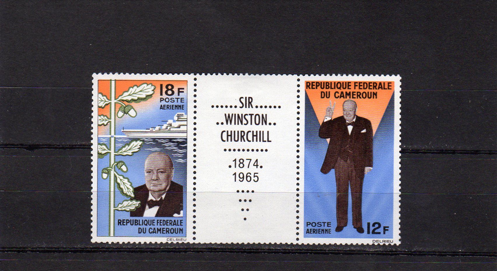 Timbre De Poste Aérienne Du Cameroun (Mort De Sir Winston Churchill)