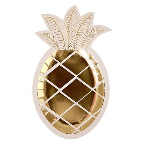 8 Assiettes Découpées Ananas - Meri Meri