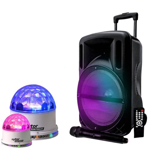 PACK FIESTA 2 JEUX Enceinte MyDj DJOON 500W à LED RVB + 2 Boules WH SunMagic