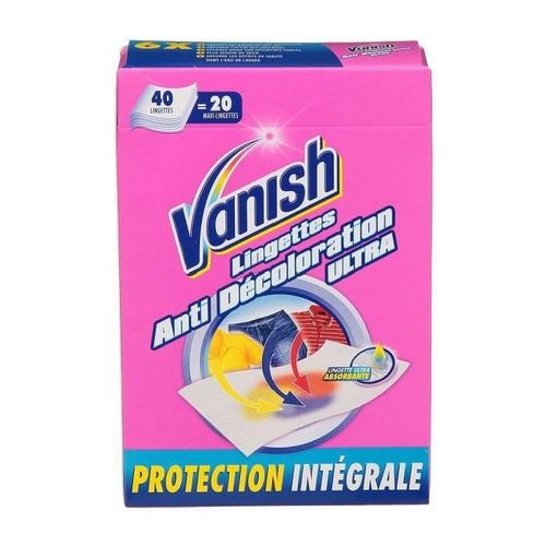 VANISH Lingette anti-transfert de couleur boîte de 20 Lingettes