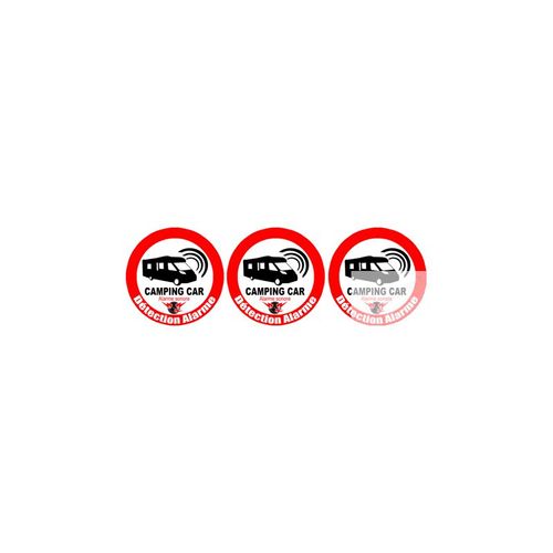 Alarme Pour Camping Car - 3fois 5cm - Sticker/Autocollant